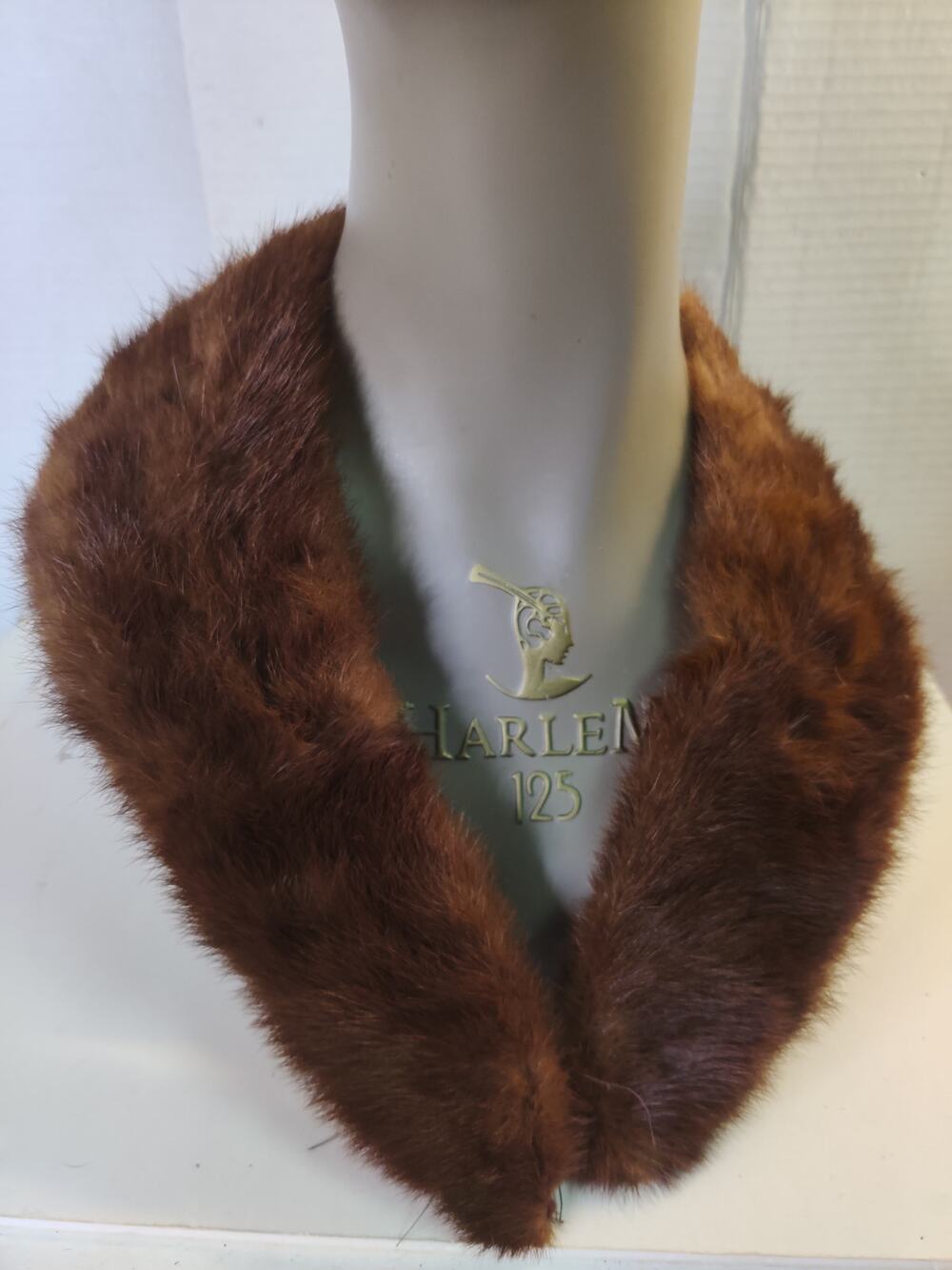 Vintage Brown Real Fur Collar Wrap Stole Coat Collar Craft